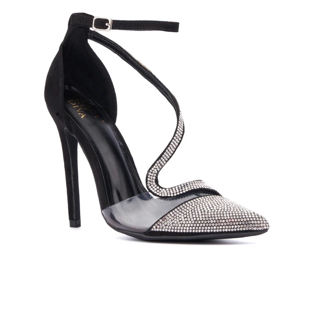 Elegant Black and Silver Stiletto Heels